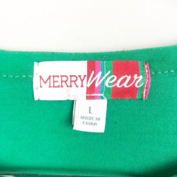 MERRYWEAR | Make It Rein Long Sleeve Tee Reindeer Holiday Christmas Shirt L - Picture 7 of 8